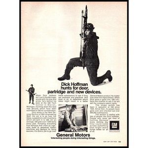 1971 GM Engineering Design Services Vintage Print Ad Deer Bow Hunter Wall Art